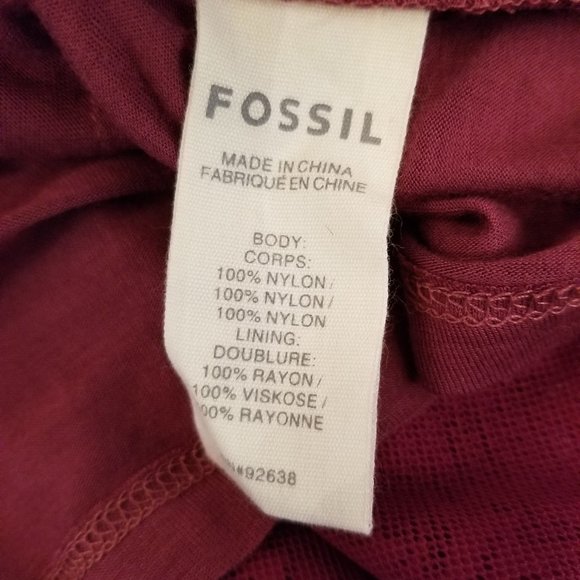 Fossil Women's Size Medium Purple Plum Romantic Tiered Eyelash Lace Skirt - Picture 7 of 7